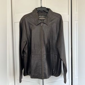 Brown leather jacket